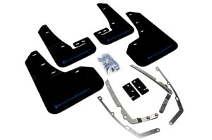 Volkswagen Golf Mud Flap Kit - Rally Armor - UR Series - Black/Blue Logo - `15-`21